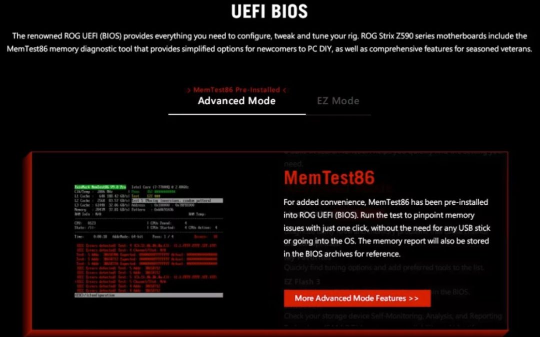 Asus doda tester pamięci MemTest86 do płyt głównych