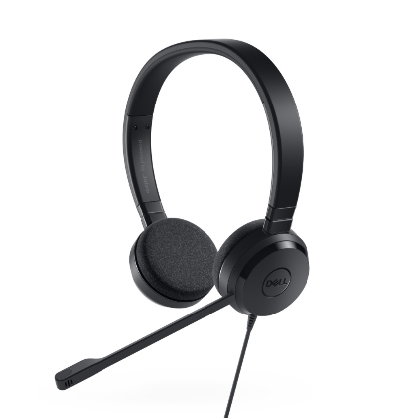 Obrazek prezentuje pomysł na prezent na Dzień Kobiet - Słuchawki nauszne Dell 520-AAMD w kolorze czarnym.