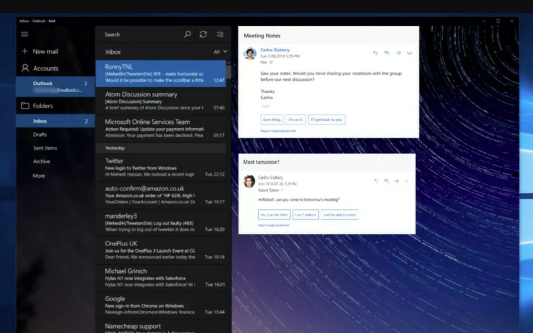 Outlook otrzyma “Sugerowane odpowiedzi” w Windows