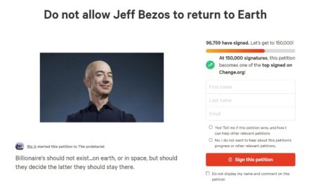 Ponad 10 000 ludzi chce, aby Jeff Bezos nie wrócił na Ziemię