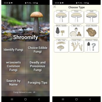 aplikacja na grzyby shroomify