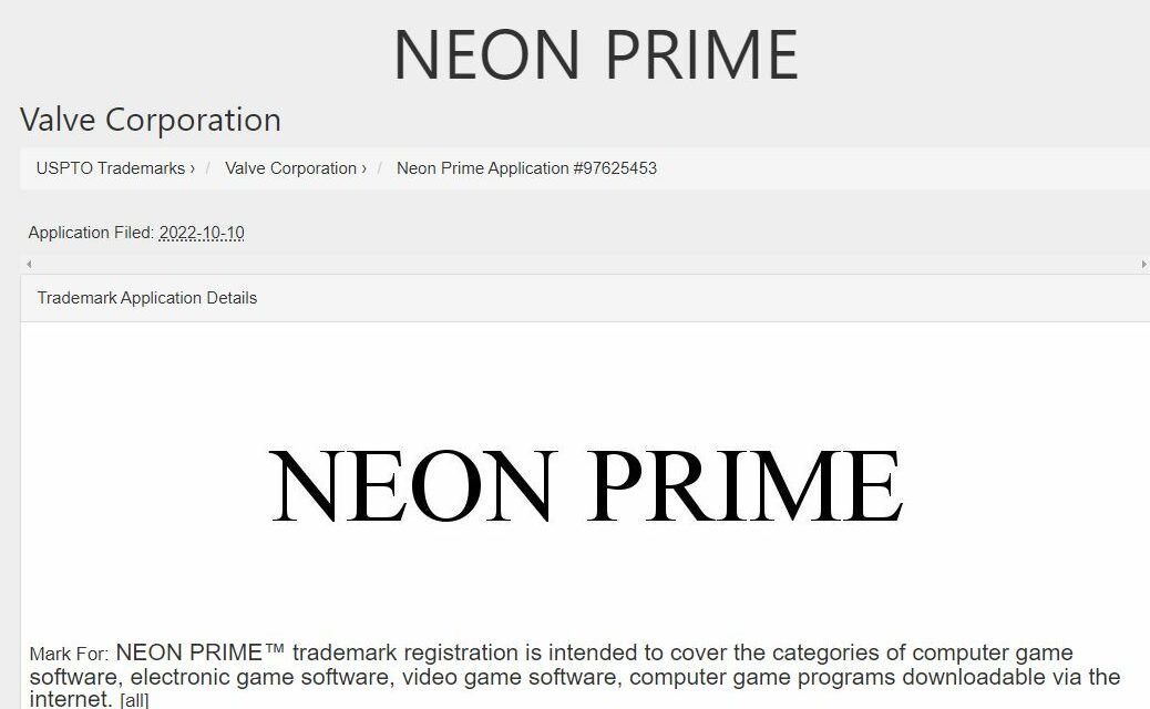 Valve rejestruje nowy znak towarowy – Neon Prime